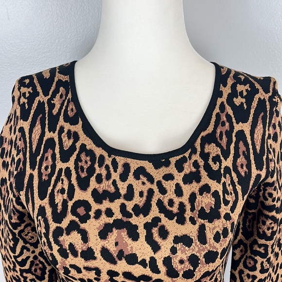 BCBG MaxAzria Sheena French Leopard Print Bodycon Dress - Mob Wife Aesthetic - Picture 6 of 17